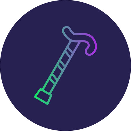 Cane Flat Circle Icon Designのイラスト素材