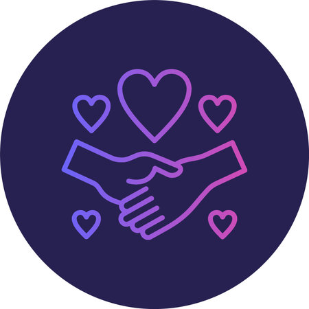 Holding Hands Flat Circle Icon Design