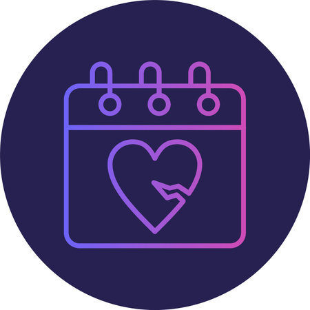 Heartbreak Flat Circle Icon Designのイラスト素材
