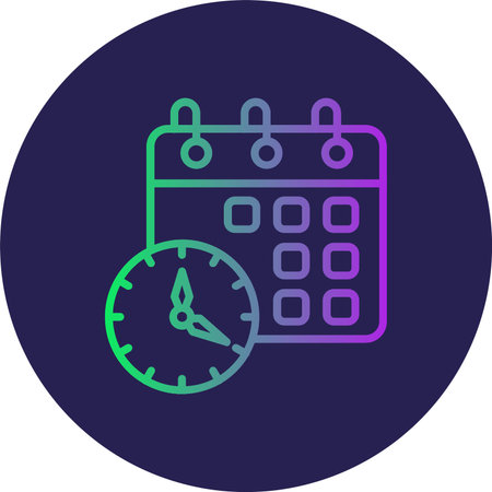 Schedule Flat Circle Icon Design