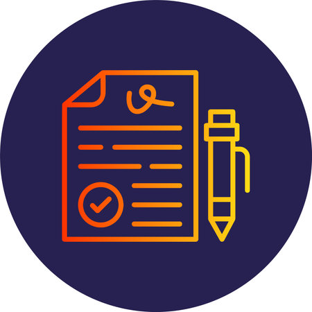 Approval Flat Circle Icon Designのイラスト素材