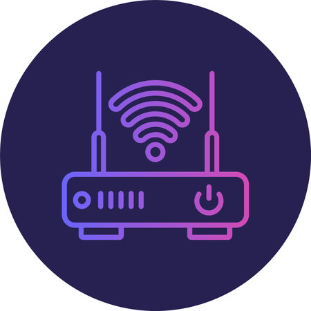 Router Flat Circle Icon Designのイラスト素材