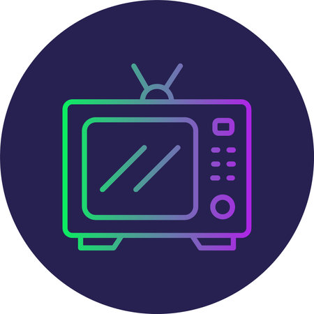 Television Flat Circle Icon Designのイラスト素材