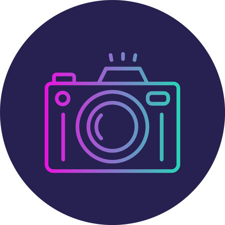 Camera Flat Circle Icon Design
