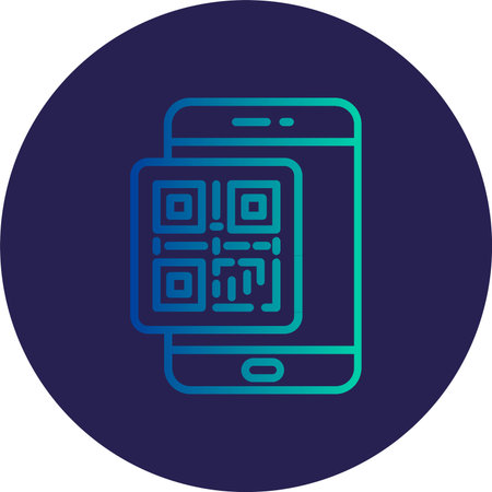 Qr Code Flat Circle Icon Design