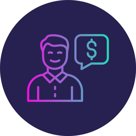 Thinking Flat Circle Icon Design
