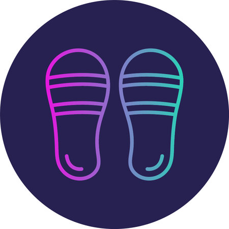 Slippers Flat Circle Icon Designのイラスト素材