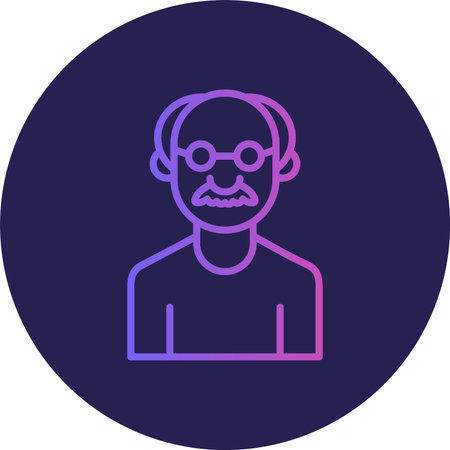 Senior Flat Circle Icon Design