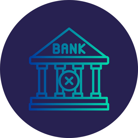 Bank Flat Circle Icon Designのイラスト素材