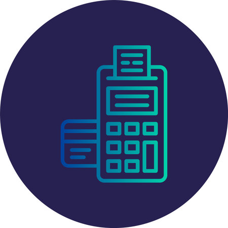 Credit Card Machine Flat Circle Icon Designのイラスト素材