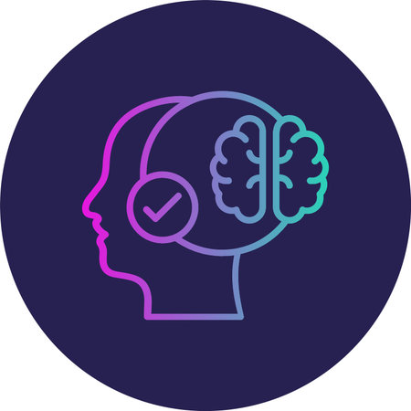 Mind Flat Circle Icon Designのイラスト素材