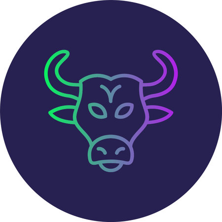 Bull Flat Circle Icon Design