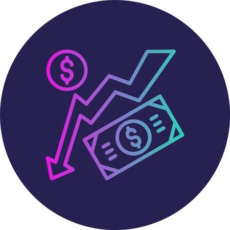 Devaluation Flat Circle Icon Design