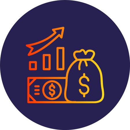 Budget Flat Circle Icon Designのイラスト素材