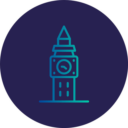 Big Ben Flat Circle Icon Designのイラスト素材