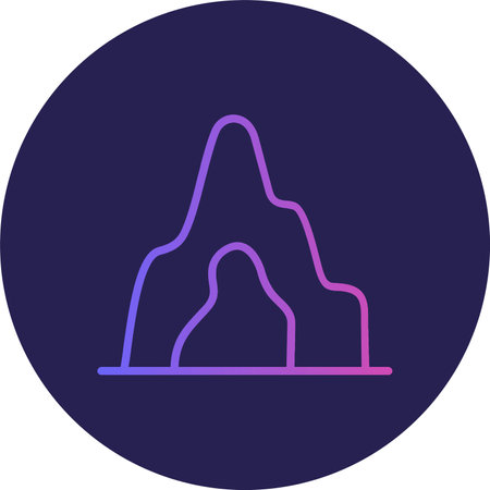 Cave Flat Circle Icon Designのイラスト素材