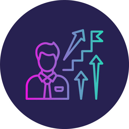Career Path Flat Circle Icon Design