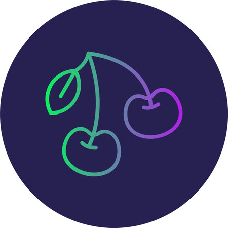 Cherries Flat Circle Icon Designのイラスト素材