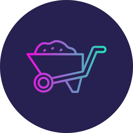 Wheelbarrow Flat Circle Icon Designのイラスト素材