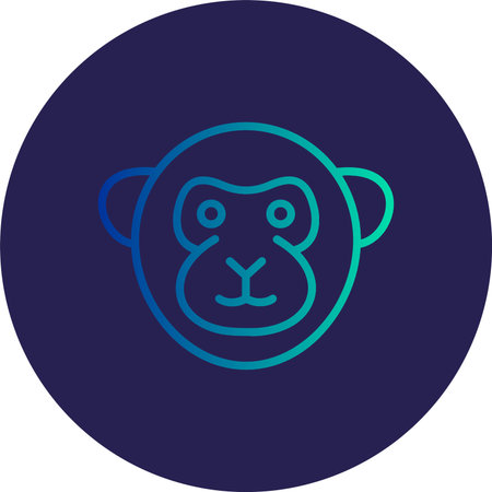 Capuchin Flat Circle Icon Design