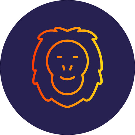 Golden Lion Tamarin Flat Circle Icon Designのイラスト素材