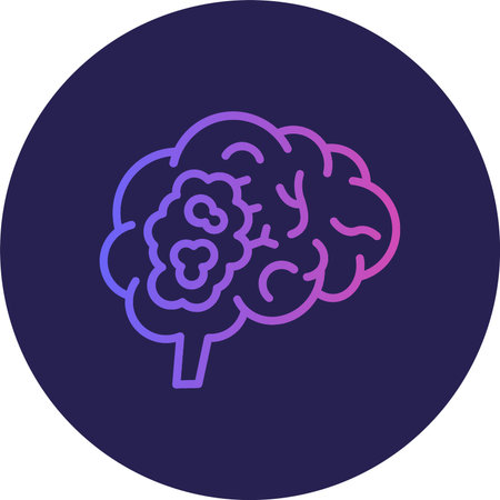Brain Tumor Flat Circle Icon Designのイラスト素材
