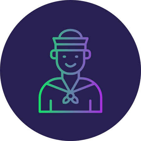 Sailor Flat Circle Icon Design