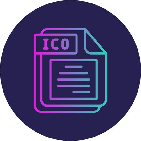 ICO Flat Circle Icon Designのイラスト素材