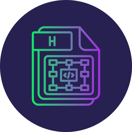 H Flat Circle Icon Designのイラスト素材