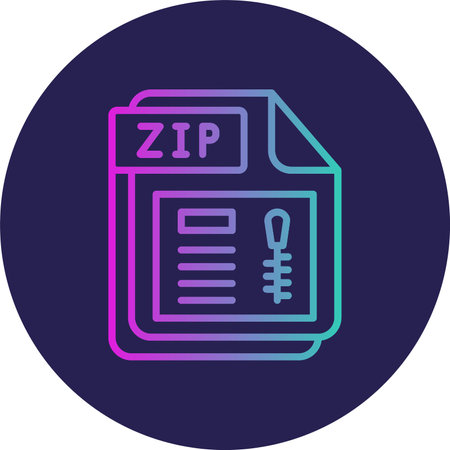 ZIP Flat Circle Icon Designのイラスト素材