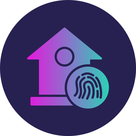 Home Security Glyph Circle Gradientのイラスト素材