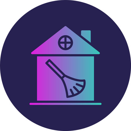 House Cleaning Glyph Circle Gradientのイラスト素材