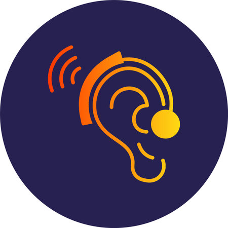 Hearing Glyph Circle Gradientのイラスト素材