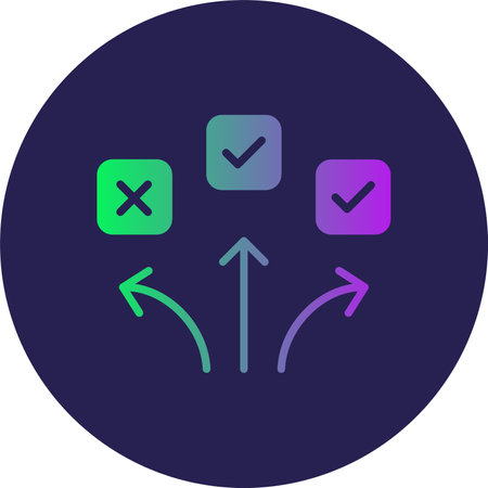 Pathways Glyph Circle Gradientのイラスト素材