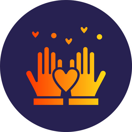 Heart Glyph Circle Gradientのイラスト素材