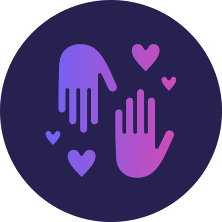 Helping hand Glyph Circle Gradientのイラスト素材
