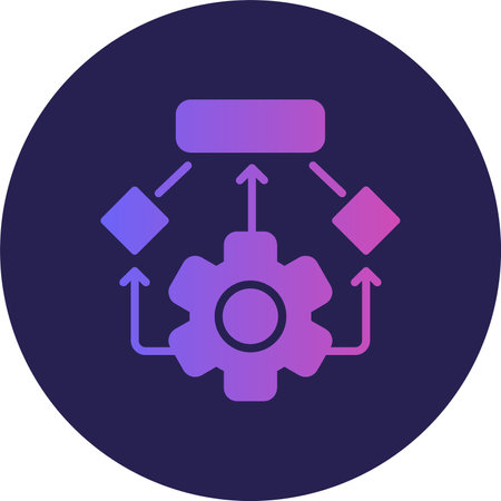 Cogwheel Glyph Circle Gradientのイラスト素材