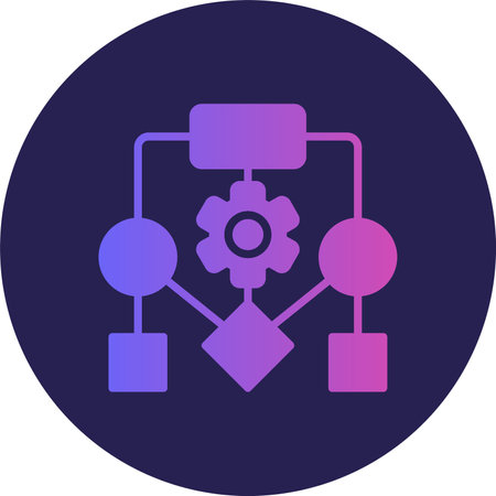 Flowchart Glyph Circle Gradientのイラスト素材