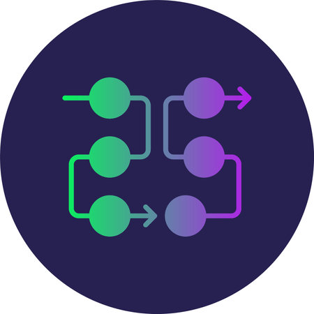 Flow diagram Glyph Circle Gradientのイラスト素材