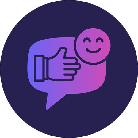 Positive Comment Glyph Circle Gradientのイラスト素材