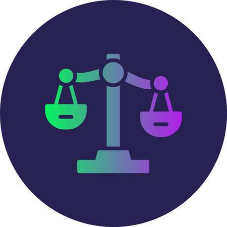 Justice Scale Glyph Circle Gradientのイラスト素材