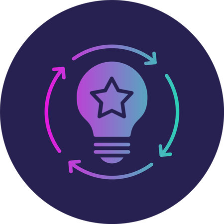 Creative Process Glyph Circle Gradientのイラスト素材