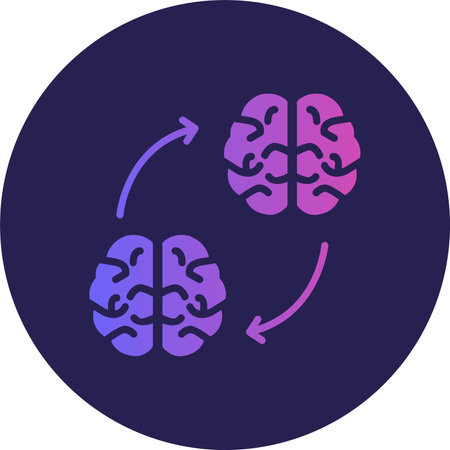 Knowledge Transfer Glyph Circle Gradientのイラスト素材