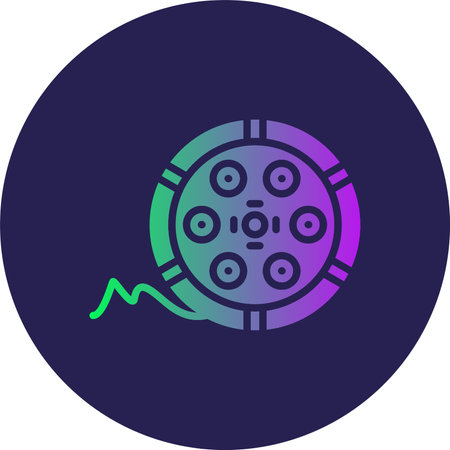 Film Reel Glyph Circle Gradient