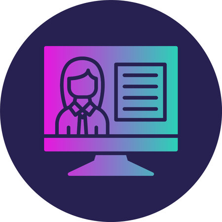 Online class Glyph Circle Gradientのイラスト素材