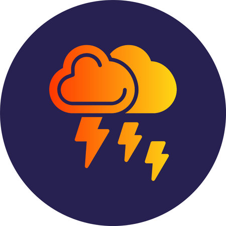 Inclement Weather Glyph Circle Gradientのイラスト素材
