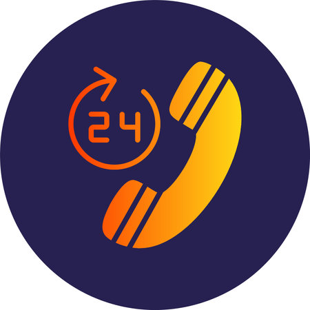 24 Hours Glyph Circle Gradient
