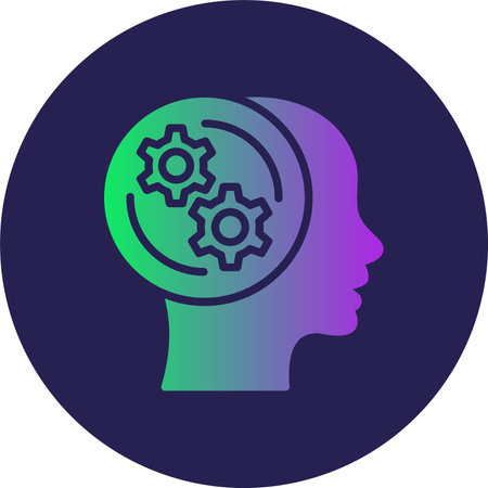 Critical thinking Glyph Circle Gradientのイラスト素材