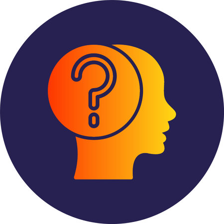 Questions Glyph Circle Gradientのイラスト素材