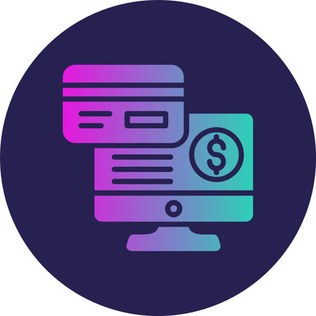 Online Payment Glyph Circle Gradientのイラスト素材